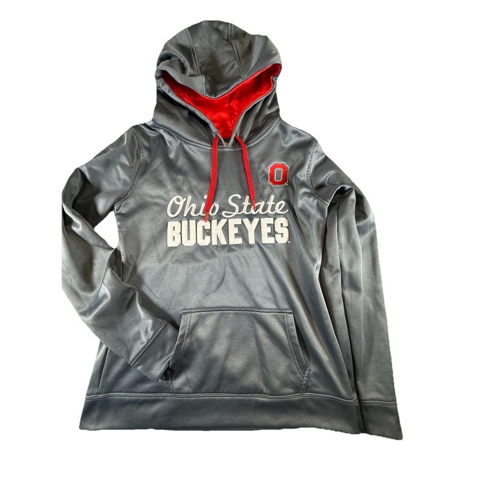 Women's Ohio State Authentic Apparel Appliqued & Embroidered Gray Hoodie LARGE